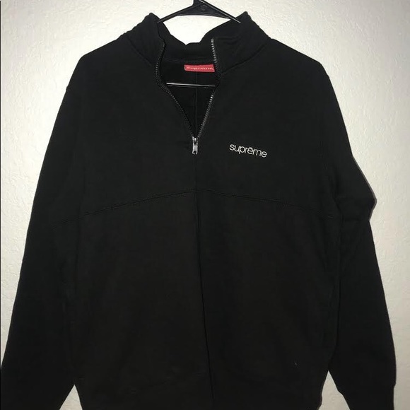 Supreme Color Blocked 1/4 Zip Sweatshirt Black